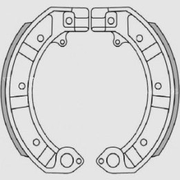 BRENTA szczęki hamulcowe piaggio pk 50/125, px 125/150/200, gs 160, ss 180/200, pe 200 (z BLASZKAMI)(150x24mm) (ft 0128)