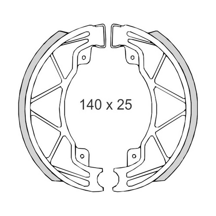 BRENTA szczęki hamulcowe DERBI25/50/125/150 PIAGGIO50/125/180 vespa 50/125 (140x25mm) (ft 0300)