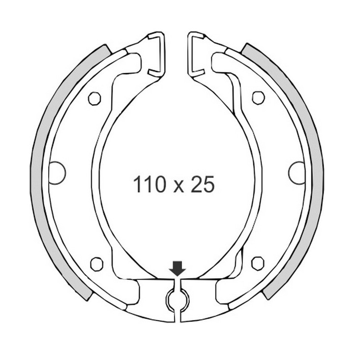 BRENTA szczęki hamulcowe yamaha DT50MX/R DT80 PW80 SR125 (110x25) (ft 0304)