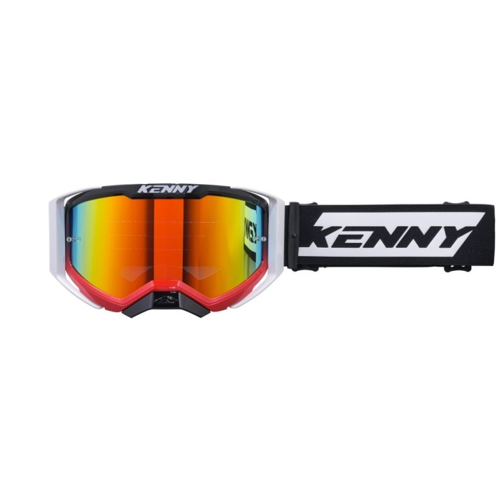KENNY RACING GOGLE PERFORMANCE EVO 2 RED WHITE-CLEAR LENS- SZYBKA PRZEŹROCZYSTA