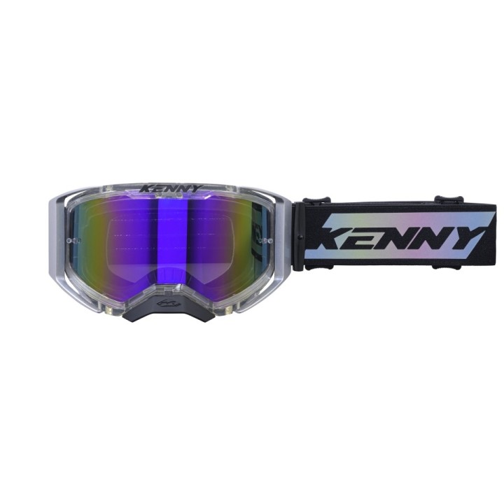 KENNY RACING GOGLE PERFORMANCE EVO 2 CLEAR SILVER MIRROR LENS-LUSTRO