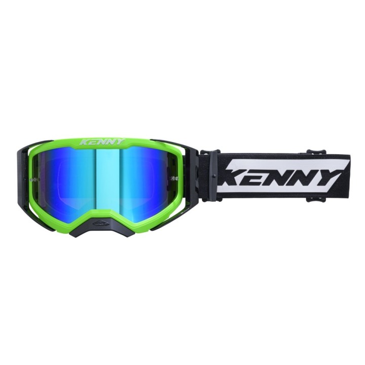 KENNY RACING GOGLE PERFORMANCE EVO 2 NEON GREEN MIRROR LENS-LUSTRO