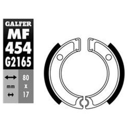 GALFER szczęki hamulcowe przód/tył yamaha pw 50 '80- (80X17MM) (Y501)
