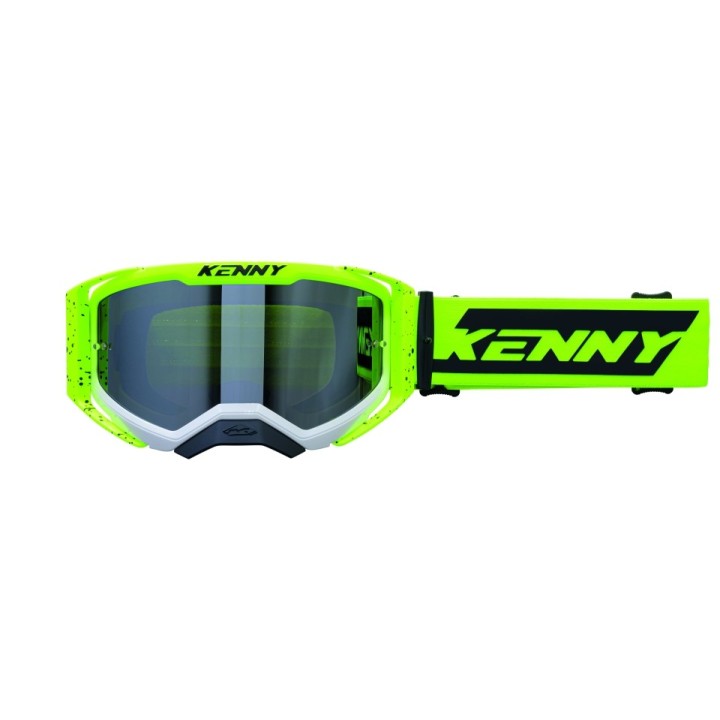 KENNY RACING GOGLE PERFORMANCE EVO 2 YELLOW WHITE SPLASH CLEAR LENS- SZYBKA PRZEŹROCZYSTA
