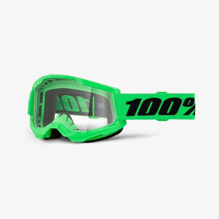 100 PROCENT GOGLE STRATA 2 NEON GREEN - CLEAR LENS - - SZYBKA PRZEŹROCZYSTA