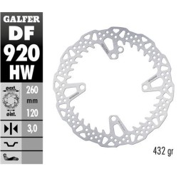 GALFER tarcza hamulcowa przód sherco se 125 '21-'24; 250SE/SEF '14-'24; 300SE/SEF '14-'24; 450SEF '15-'24 (260X120X3MM) shark e…