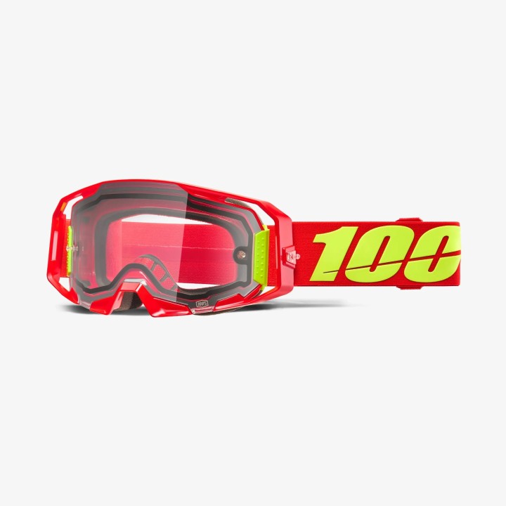 100 PROCENT GOGLE ARMATIC ENDURO MOTO DUAL PANE RED - CLEAR LENS - - SZYBKA PRZEŹROCZYSTA