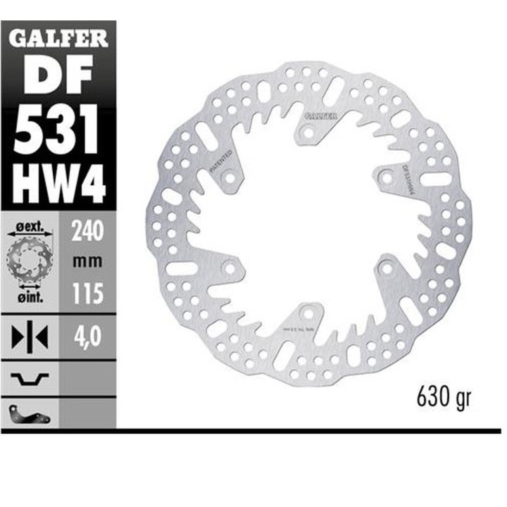 GALFER tarcza hamulcowa tył yamaha yz 125 '22-'24; yz 250 '22-'24; yz 250F '21-'24; yz 450F '20-'24; wr 250F '17-'24; wr 450F '…