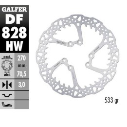 GALFER tarcza hamulcowa przód tm en/mx/smr/smx 125/144/250/300/400/450/530 '00-'24 (270X70,5X3MM) shark enduro MX
