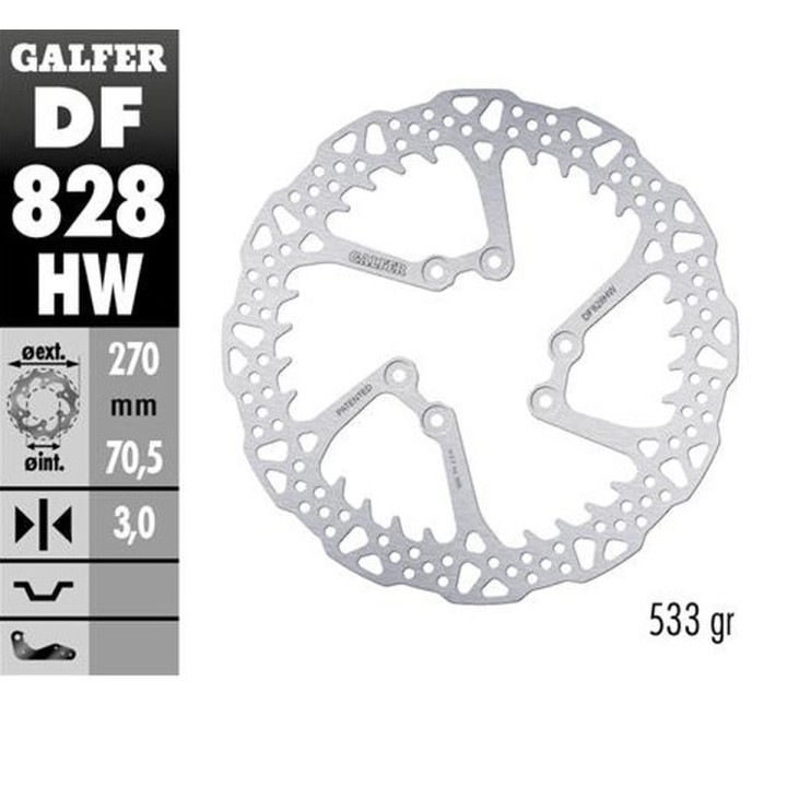 GALFER tarcza hamulcowa przód tm en/mx/smr/smx 125/144/250/300/400/450/530 '00-'24 (270X70,5X3MM) shark enduro MX