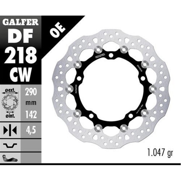 GALFER tarcza hamulcowa pływająca przód 290MM kawasaki ZX-4RR '24- (290X142X4,5MM)