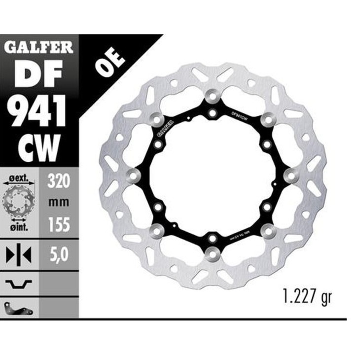 GALFER tarcza hamulcowa przód ktm 390 adventure '23-'25; husqvarna 401 svartpilen '24-'25 (wave floating) (320X155X5MM)