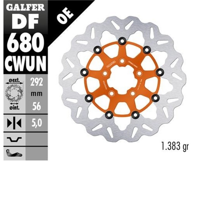 GALFER tarcza hamulcowa przód harley-davidson (292X56X5) (wave) pływająca