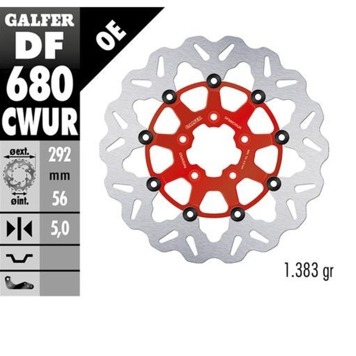 GALFER tarcza hamulcowa przód harley-davidson (292X56X5) (wave) pływająca