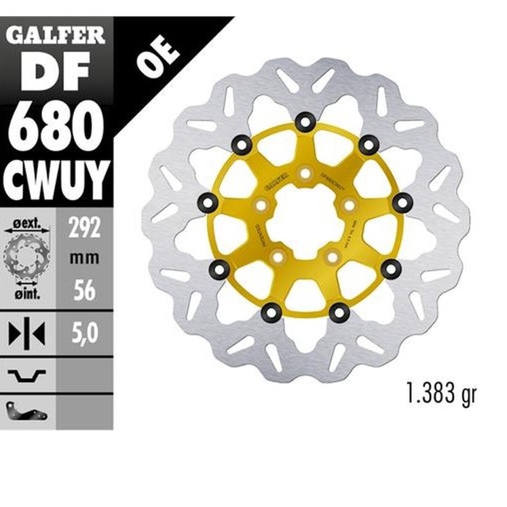 GALFER tarcza hamulcowa przód harley-davidson (292X56X5) (wave) pływająca