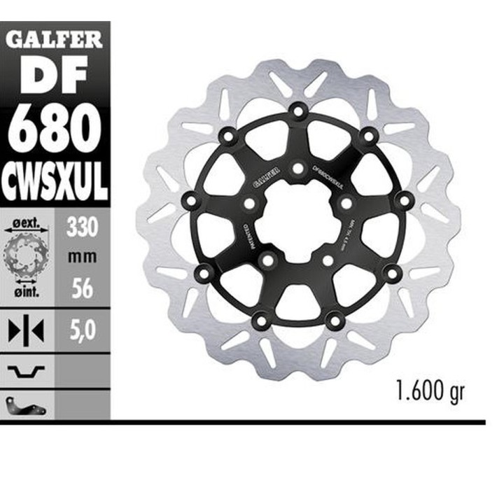 GALFER tarcza hamulcowa przód harley-davidson (330X56X5) (wave) (oversize) pływająca (patrz opis)