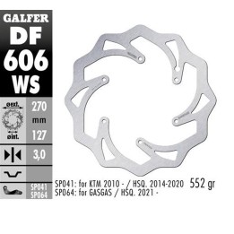 GALFER tarcza hamulcowa przód ktm sx/ex, husaberg,husqvarna,gas gas wave (270X127X3MM)