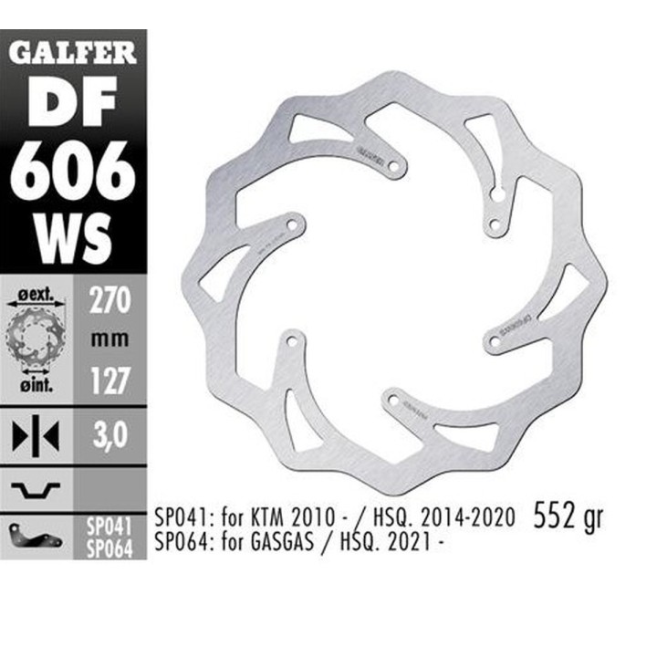 GALFER tarcza hamulcowa przód ktm sx/ex, husaberg,husqvarna,gas gas wave (270X127X3MM)