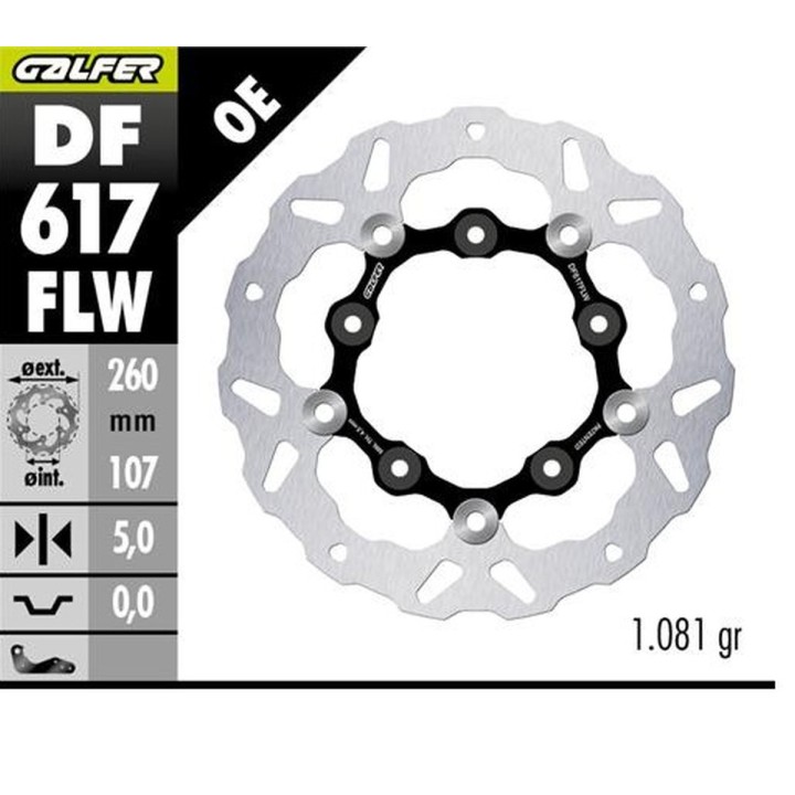 GALFER tarcza hamulcowa tył ktm 890SMT '23-'25 (wave floating) (260X107X5MM)