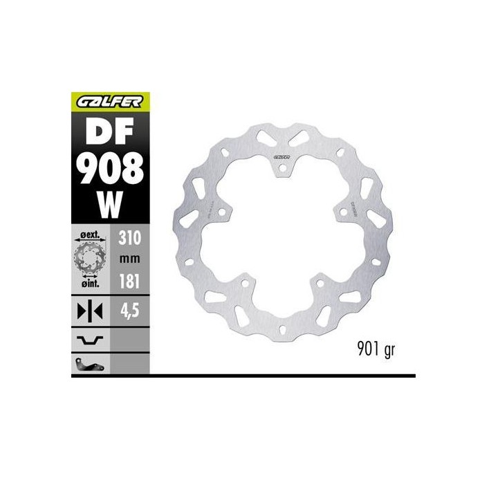 GALFER tarcza hamulcowa tył bmw r 1300GS adventure '23-'25 (wave disc) (310X181X4.5MM)