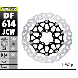 GALFER tarcza hamulcowa przód ktm 990 duke '24- (wave floating) (300X64X5MM)