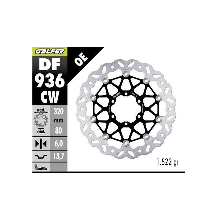 GALFER tarcza hamulcowa przód bmw m 1000R '23-; m 1000RR '21-; m 1000XR '24-; s 1000R '21- ; s 1000RR '19-; s 1000XR '20- (wave…