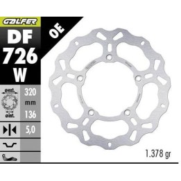 GALFER tarcza hamulcowa tył bmw k 1600GT '11; k 1600 grand america '18- (wave fixed) (320X136X5MM)