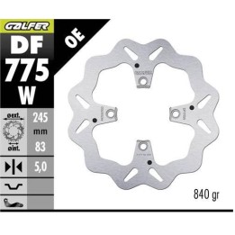 GALFER tarcza hamulcowa tył ducati 1098 '07-; panigale '18-; streetfighter '09- (wave disc) (245X83X5MM)