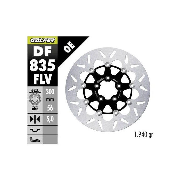 GALFER tarcza hamulcowa przód harley-davidson (300X56X5) pływająca (round floating)