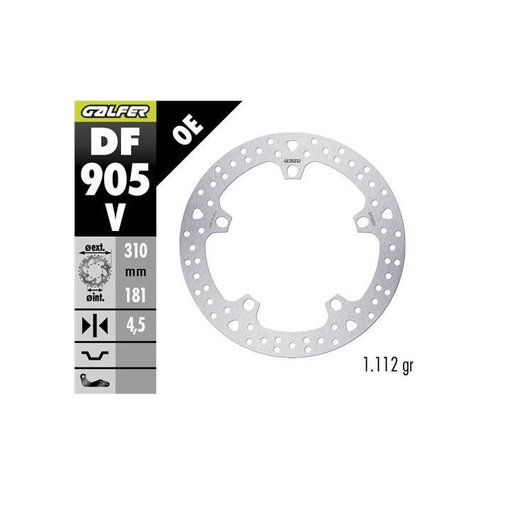 GALFER tarcza hamulcowa przód bmw r 1300GS adventure '23-'25 (round disc) (310X181X4.5MM)