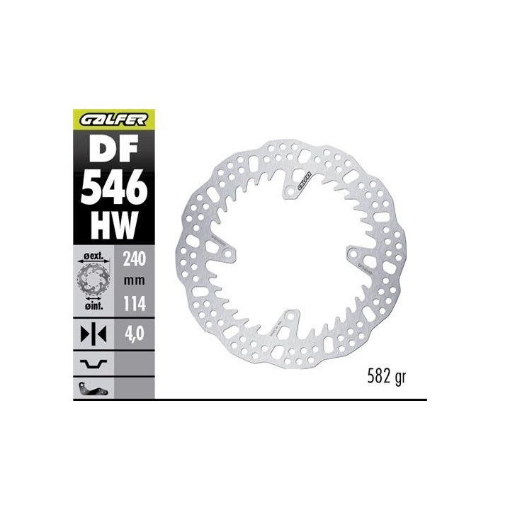 GALFER tarcza hamulcowa tył ducati desmo 450MX '24-'26 (240X114X4MM) shark enduro MX