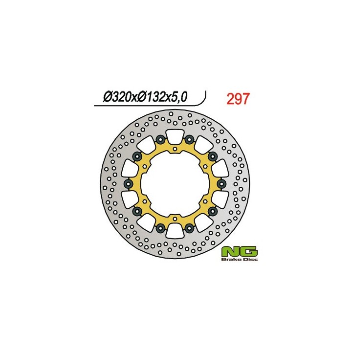 NG tarcza hamulcowa przód yamaha FJR1300 '03-'16, MT-01 '05-06, v-max 1700 09-16 (320X132X5) pływająca (złota)