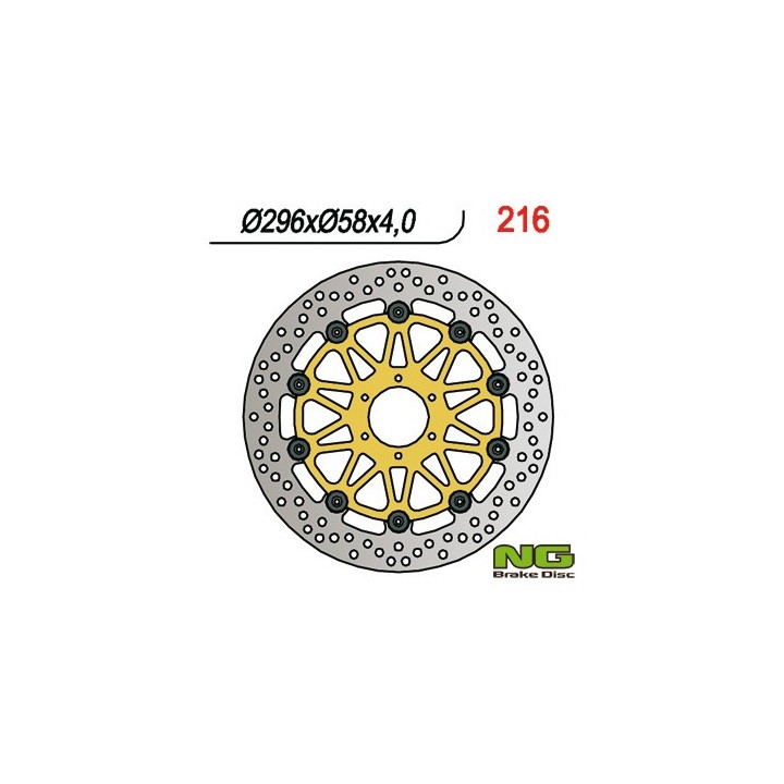NG tarcza hamulcowa przód honda cbr 600/900, vtr 1000F (296x58x4) (6X6,5mm) pływająca (złoty środek)