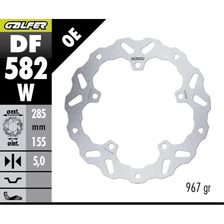 GALFER tarcza hamulcowa przód ktm 390 enduro r '25- (wave fixed) (285X155X5MM)