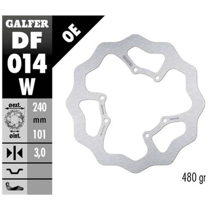 GALFER tarcza hamulcowa przód honda cr 125R/250R '95-'07, cr 500 '95-'00, crf 250R/450R '02- wave (240X101X3MM)