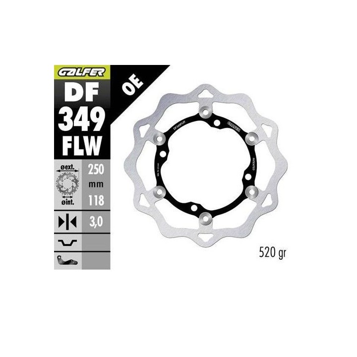 GALFER tarcza hamulcowa pływająca 250MM suzuki rmz 250 '07- ,rmz 450 '05
