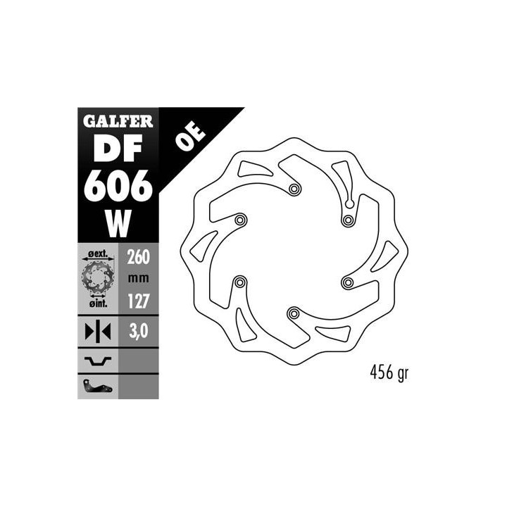 GALFER tarcza hamulcowa przód ktm sx/ex, husaberg,husqvarna,gas gas wave (260X127X3MM) (wzór oem ktm)