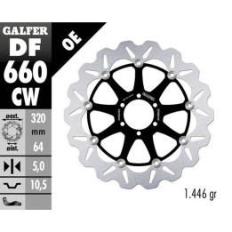 GALFER tarcza hamulcowa przód aprilia; benelli; bimota; cagiva; ducati; ktm, moto guzzi; yamaha (320X64X5) (wave floating)
