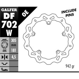 GALFER tarcza hamulcowa przód bmw r 850/1100/1150/1200 (305X181X4,8) (NG1044) wave