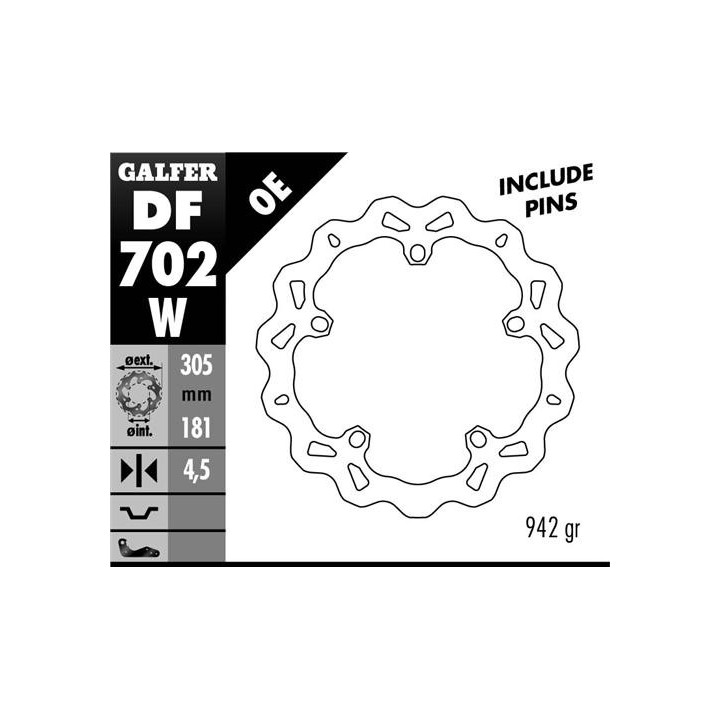 GALFER tarcza hamulcowa przód bmw r 850/1100/1150/1200 (305X181X4,8) (NG1044) wave