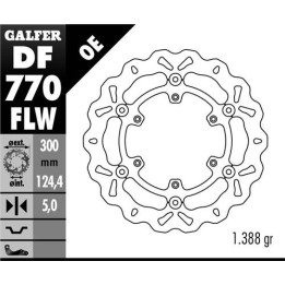 GALFER tarcza hamulcowa przód ktm 950/990 adventure '02-'11, LC4 620/640/660/690 (300X124,4X5) wave