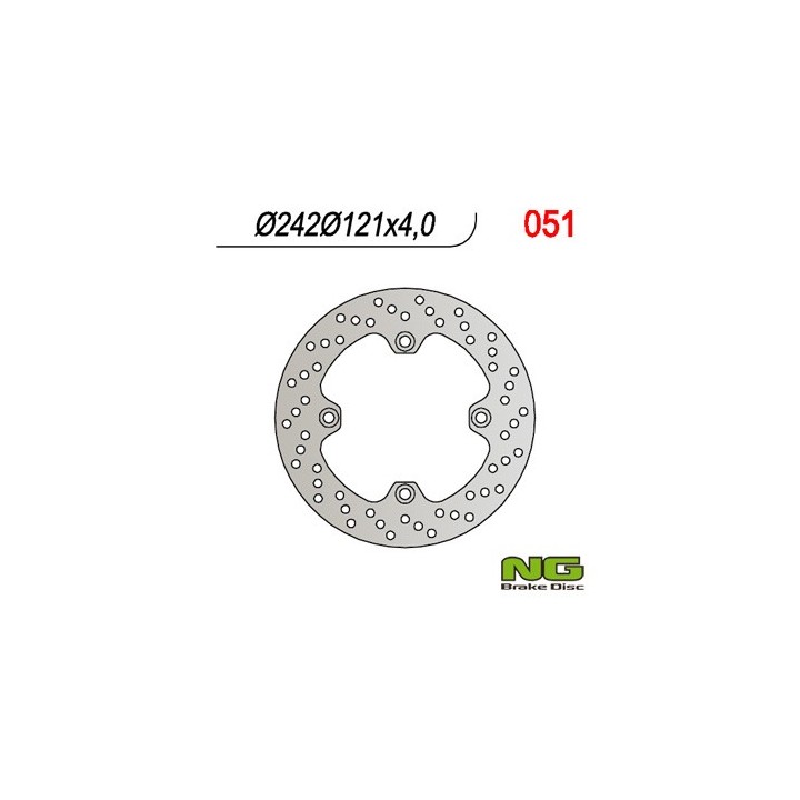 NG tarcza hamulcowa przód suzuki dr 600 '85-'89 (242X121X4) (4X10,5MM)