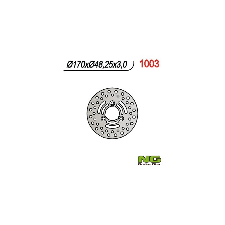 NG TARCZA HAMULCOWA PRZÓD SUZUKI LTZ 250/400, LTA 400/500, LTF 400/500 (170 x48x3)(3x10,50mm)