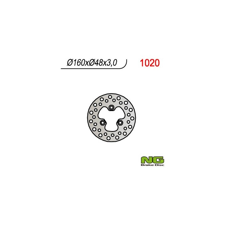 NG tarcza hamulcowa przód suzuki ltr 450 (06-12) (160x48x3) (3X10,5MM)