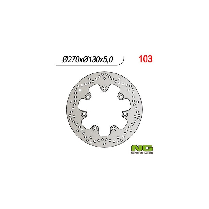 NG tarcza hamulcowa przód kawasaki en 500 '90-'93 (270X130X5) (7X10,5MM)