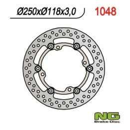 NG tarcza hamulcowa przód suzuki rmz 250 '07-'18 , rmz 450 '05-'14, rmx 450 '10-'17 , pływająca (250X118X3MM) (4X9,5MM) pływają…