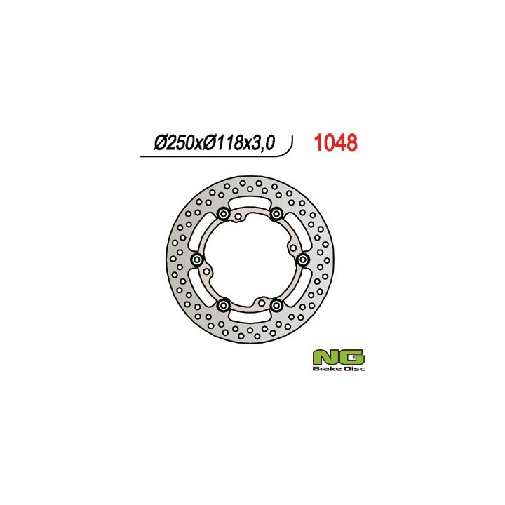 NG tarcza hamulcowa przód suzuki rmz 250 '07-'18 , rmz 450 '05-'14, rmx 450 '10-'17 , pływająca (250X118X3MM) (4X9,5MM) pływają…