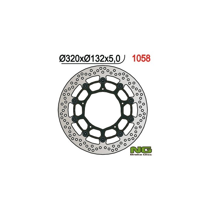 NG tarcza hamulcowa przód yamaha yzf R1 '04-'06 / '15-'16, FZ1 '06-13, R6 '20-, v-max '09-16, MT-10 '16-21 (320X132X5MM) (5X8,5…