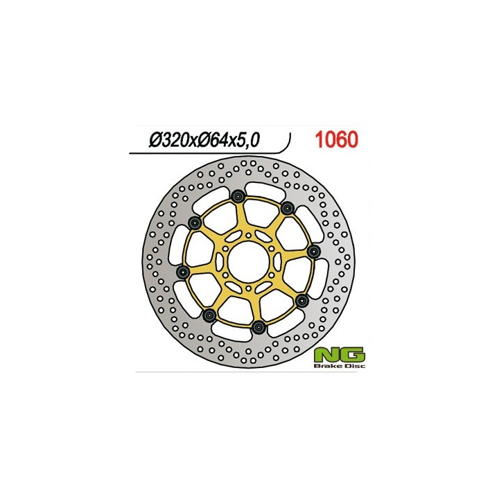 NG tarcza hamulcowa przód aprilia caponord 1200 '13-17, yamaha fzr 1000 '87-95, XJR1200/1300 '95-99 (320X64X5MM) (6X8,5MM) pływ…