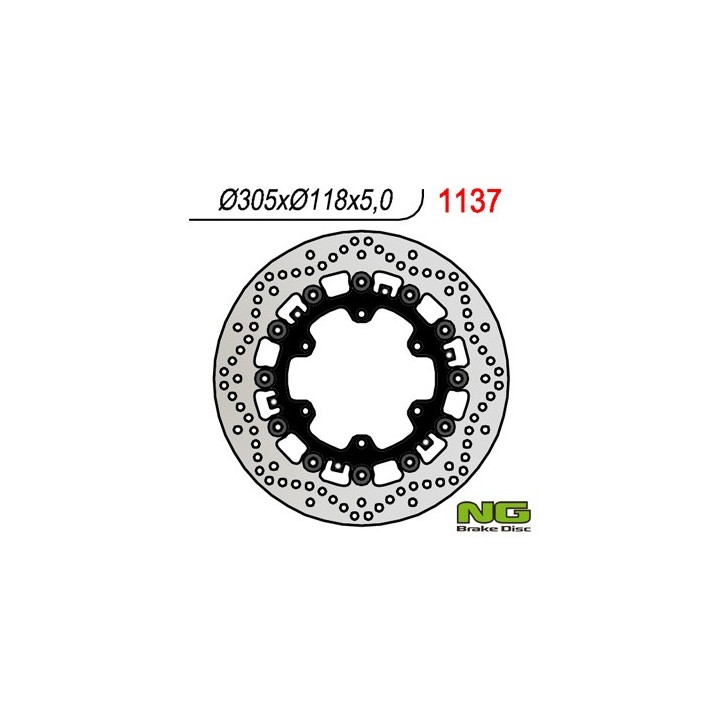 NG tarcza hamulcowa przód bmw K1100LT/RS '89-00, R1100GS/R '93-94, R1100R/RT/RS '92-01 (305x118x5MM) (6X9,0MM) pływająca
